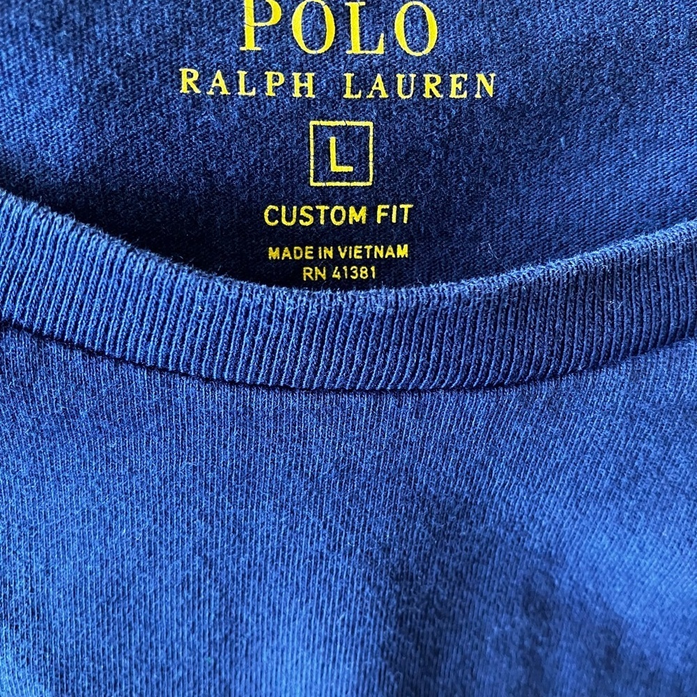 Polo by Ralph Lauren Men's Blue T-Shirt Custom Fit - Picture 3 of 4